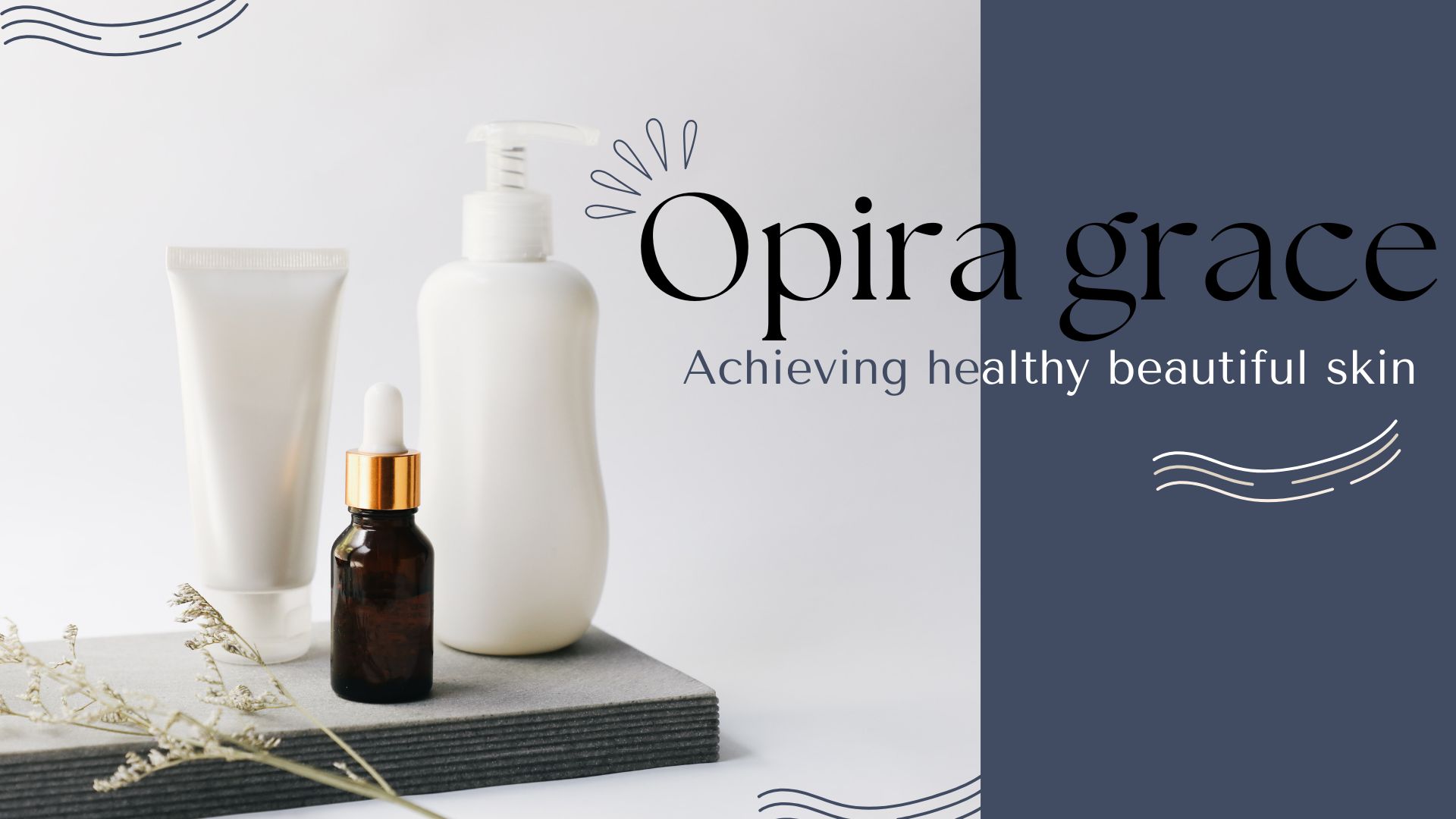 Blue and White Simple Modern Skincare Product Presentation